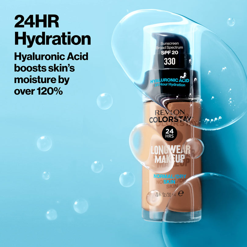 Revlon ColorStay Liquid Foundation Makeup, Normal/Dry Skin, SPF 20, Porcelain, 1 fl oz.