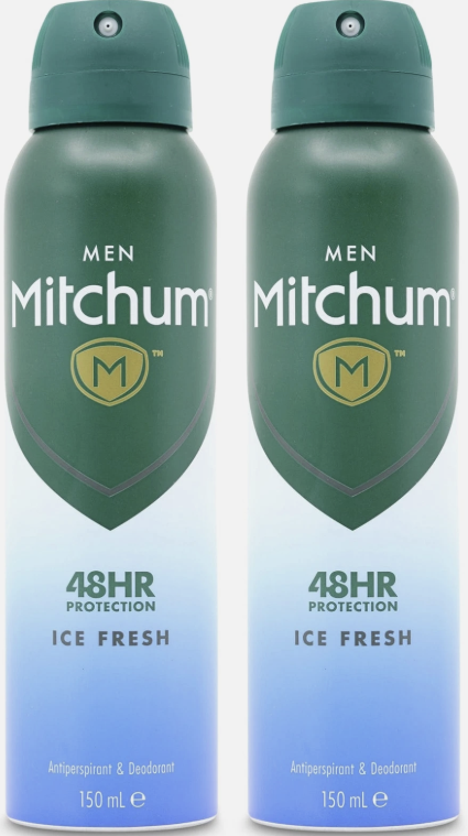 Mitchum Mens 48HR Ice Fresh Deodorant 150ml (2 PACK)