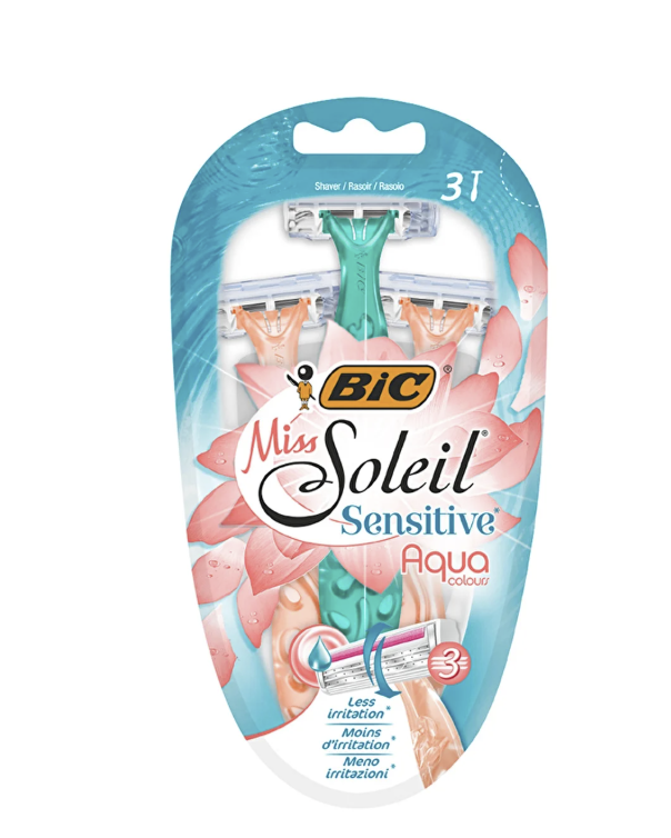 Bic Miss Soleil Sensitive Aqua 3 Blade Razor 3 Pack