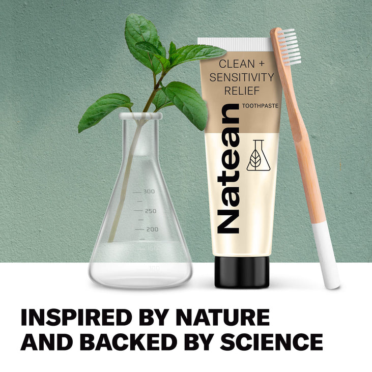 Natean Clean + Sensitivity Relief Toothpaste for Sensitive Teeth & Cavity Prevention, Mint - 4.7 oz
