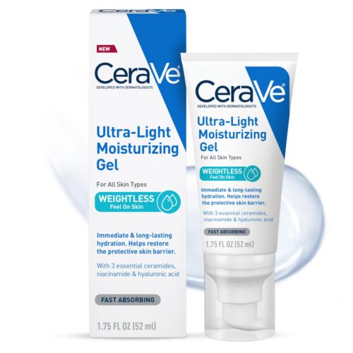 CeraVe Ultra-Light Gel Face Moisturizer with Hyaluronic Acid & Niacinamide All