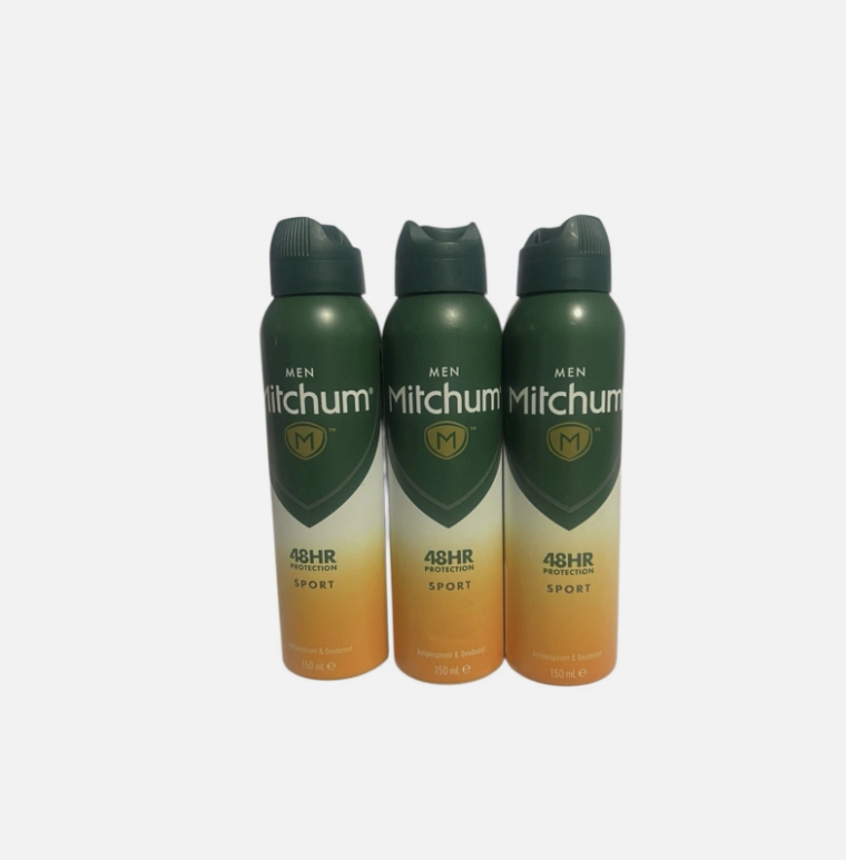 Mitchum Men Sport 48HR Protection Antiperspirant & Deodorant 150ml Spray (3 PACK)