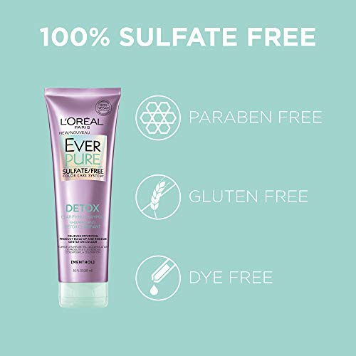 L'Oreal Paris EverPure Scalp Care + Detox Sulfate Free Shampoo with Menthol, 8.5 fl oz