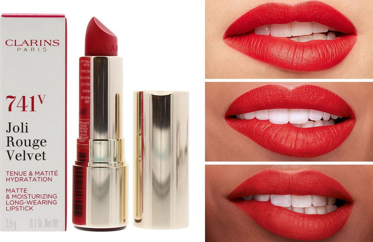 Clarins Joli Rouge Velvet Lipstick 741V Red Orange