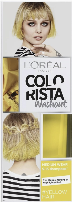 Loreal Paris Colorista Washout Neon Yellow Semi-Permanent Hair Dye 80ml (2 Pack)