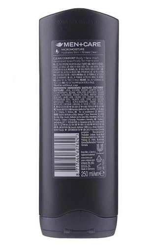 Dove Men Care Body & Face Wash Hydrating Clean Comfort Shower Gel 250 ml (Pack of 6)