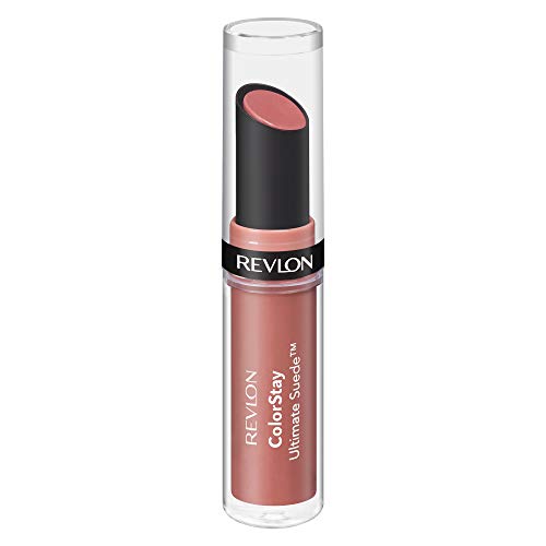 REVLON Lipstick, ColorStay Ultimate Suede Lipstick, High Impact Lip color with Moisturizing Creamy Formula, Infused with Vitamin E, 025 Socialite, 0.09 Oz