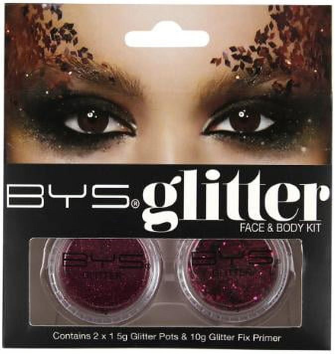 BYS Glitter Face and Body Kit with Primer - Fuchsia Pink