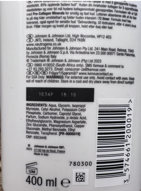 Neutrogena Visibly Renew Firming Body Lotion 13.5 oz