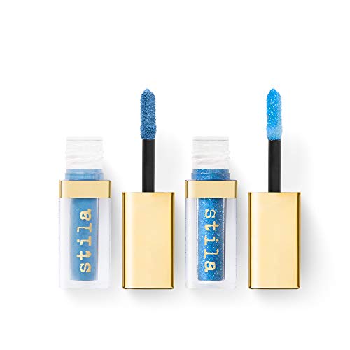 Stila Double Dip - Suede Shade and Glitter & Glow Liquid Eye Shadows, Blue Jean, 2 x 0.07 oz