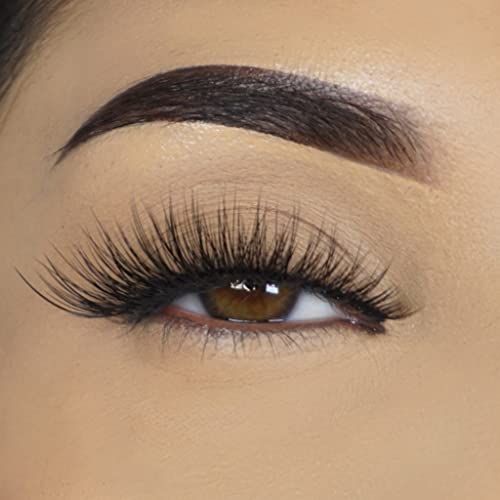 Lilly Lashes Premium Synthetic Lashes San Diego, Fake Eyelashes Natural Look, Flare Wispy Lash, False Lashes, Vegan Strip Lash, Reusable Up to 10 Wears, 15mm