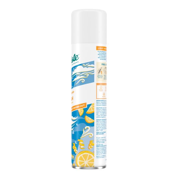 Batiste Instant Hair Refresh Dry Shampoo, BREEZY CITRUS, Fresh - 200ml/120g (Pack of 2)