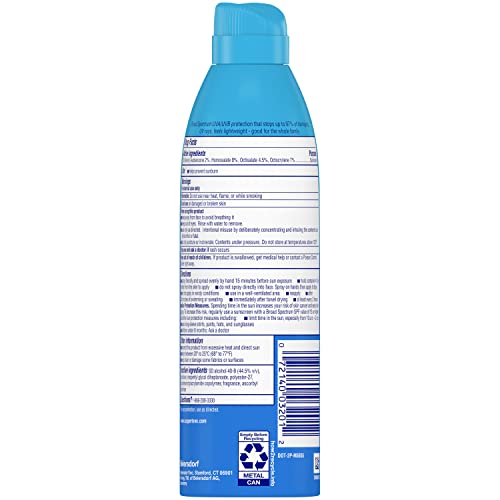 Coppertone Complete SPF 30 Sunscreen Spray, Lightweight, Moisturizing, Water Resistant, 5.5 Oz (Pack of 2), Blue