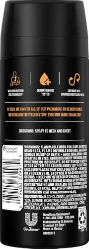 AXE Deodorant Bodyspray for Men, Dark Temptation, 48 Hour 150 ml (Pack of 4)