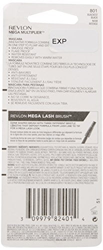 Revlon Mega Multiplier Mascara, Blackest Black, 0.28 Fluid Ounce