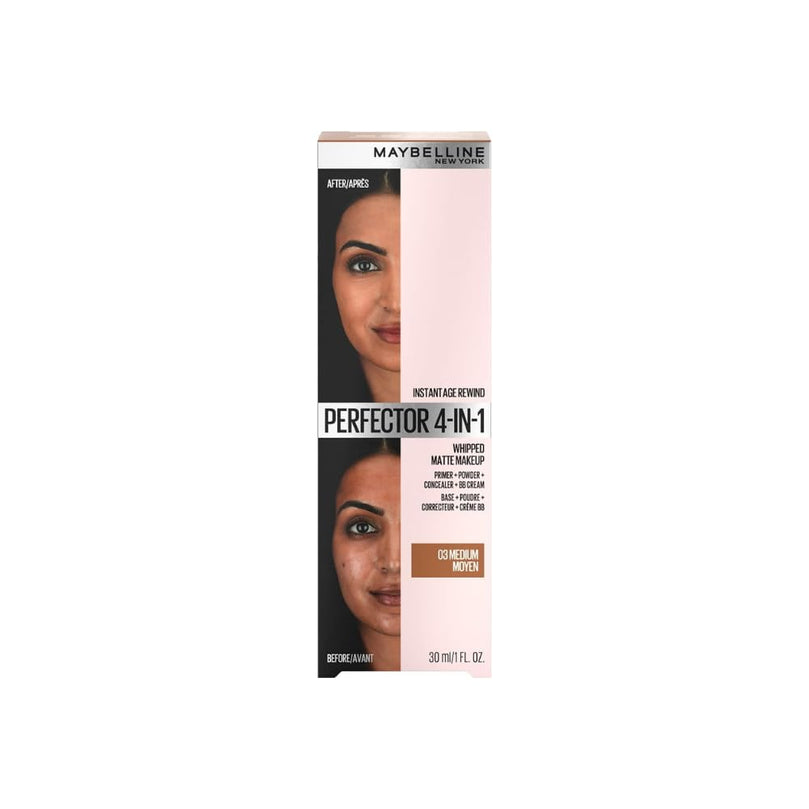 Maybelline Instant Age Rewind Instant Perfector 4-In-1 Matte Makeup, 03 Medium, 1 Count