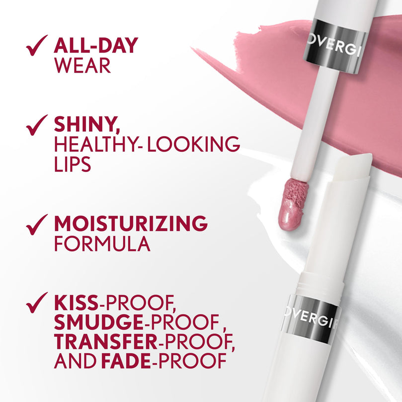 COVERGIRL Outlast All-Day Lip Color Liquid Lipstick and Moisturizing Topcoat, Always Rosy