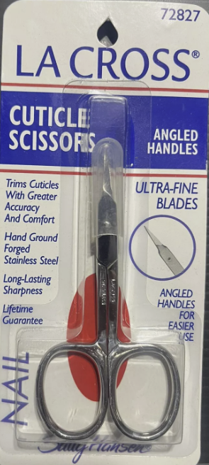 La Cross Sally Hansen CUTICLE NAIL SCISSORS 72827 ULTRA-FINE BLADES Angle Handle
