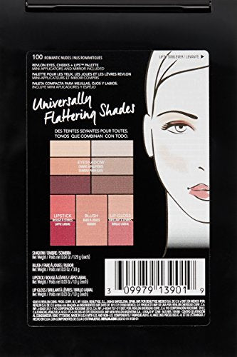 Revlon Eyes, Cheeks + Lips Palette 100 Romantic Nudes: Shadow .04 Oz., Blush .13 Oz., Lipstick .03 Oz., Lip Gloss .03 Oz.