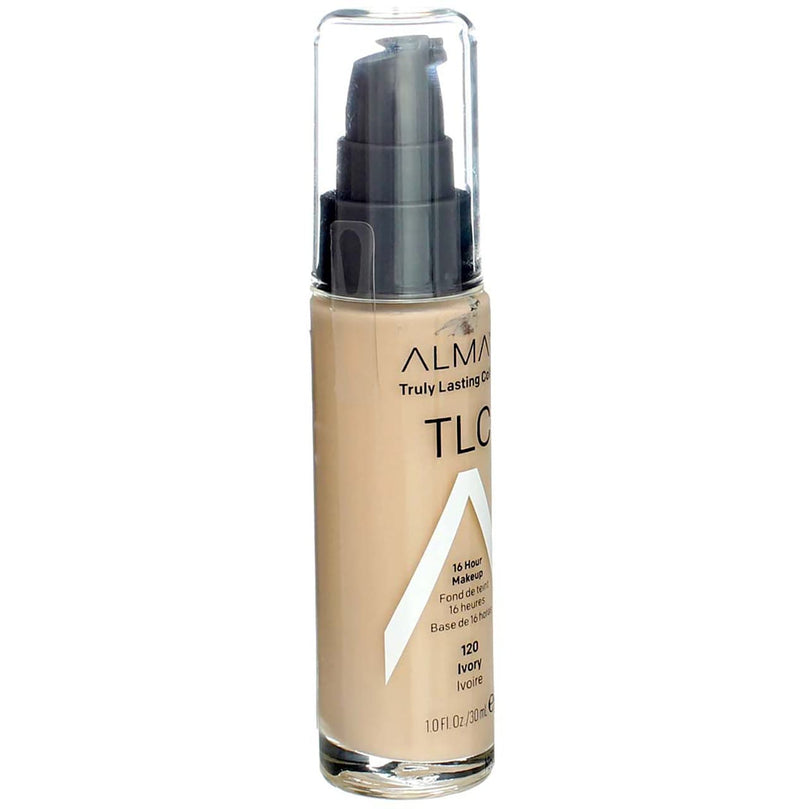 Almay Truly Lasting Color Liquid Makeup, Hypoallergenic, Cruelty Free, Oil Free, Fragrance Free, Dermatologist Tested, Long Wearing Foundation, 1oz, 120 Ivory