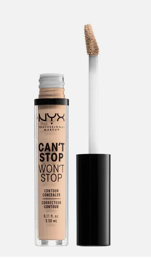 NYX PROFESSIONAL MAKEUP Can't Stop Won't Stop Contour Concealer, 24h Full Coverage Matte Finish - Vanilla