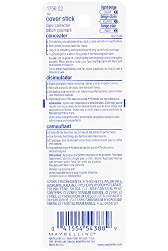 Maybelline New York Cover Stick Concealer, Light Beige, 0.16 Ounce