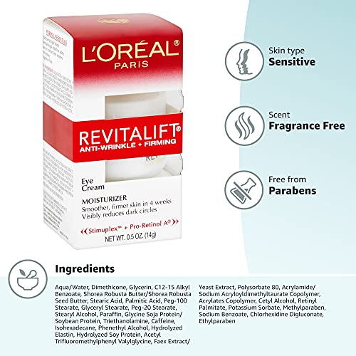 Loreal Paris Skincare Revitalift Anti-Wrinkle and Firming Eye Cream 0.5 oz.