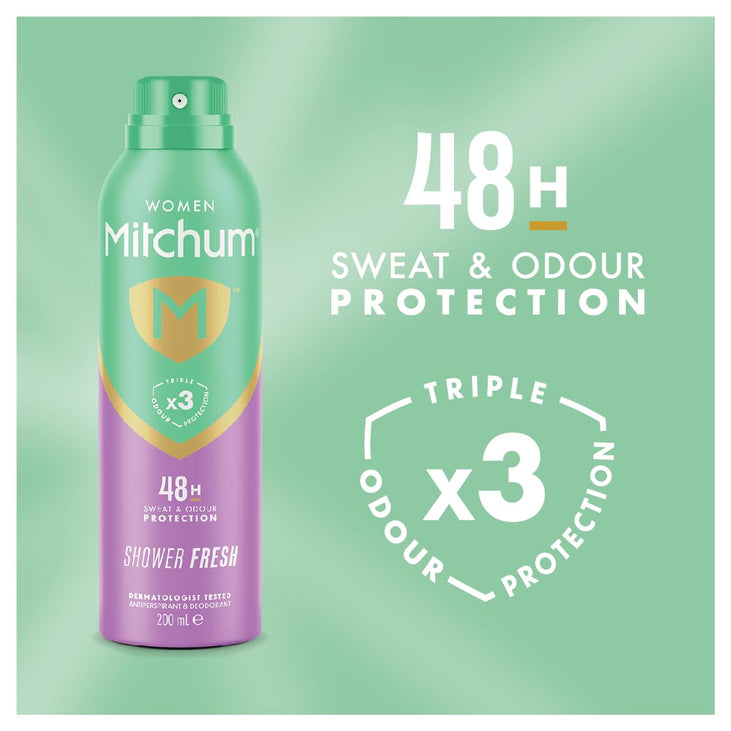 Mitchum Woman Shower Fresh Triple Odor Defense Deodorant Spray 200 ml
