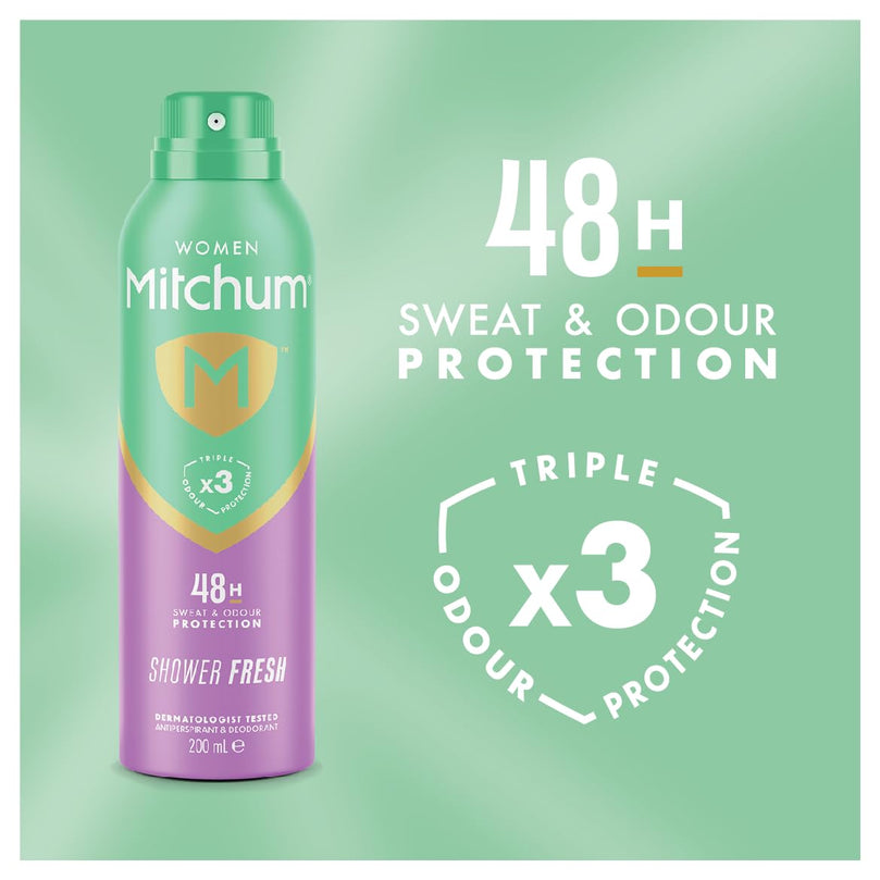 Mitchum Woman Shower Fresh Triple Odor Defense Deodorant Spray 200 ml
