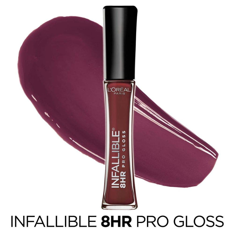 Loreal Paris Makeup Infallible 8 Hour Hydrating Lip Gloss, 715 Raisin, 0.21 Fl Oz
