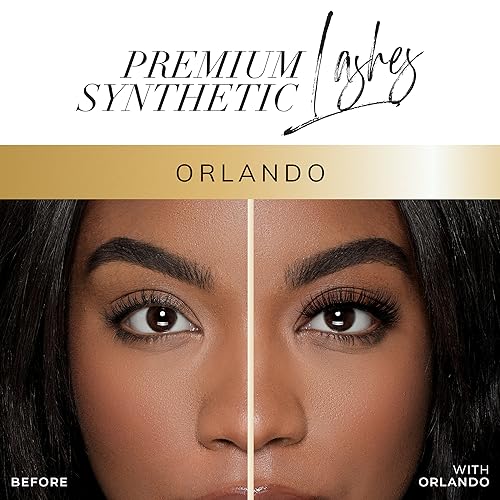 Lilly Lashes Premium Synthetic Lashes Orlando, Fake Eyelashes Natural Look, Fluttery Look, False Lashes, Vegan Strip Lash, Reusable Up to 10 Wears, 15mm