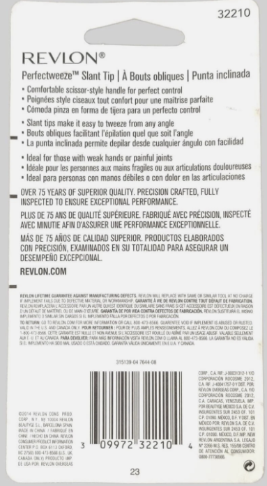 Revlon Perfectweeze Slant Tip Tweezer 32210