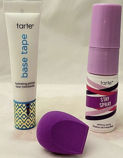 TARTE 3 PCS Mini Set - Base Tape, Primer Stay Spray, Blending Sponge