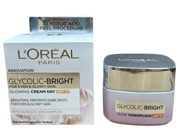 Loreal Paris Glycolic Bright Glowing Day Cream SPF 17, 50ML