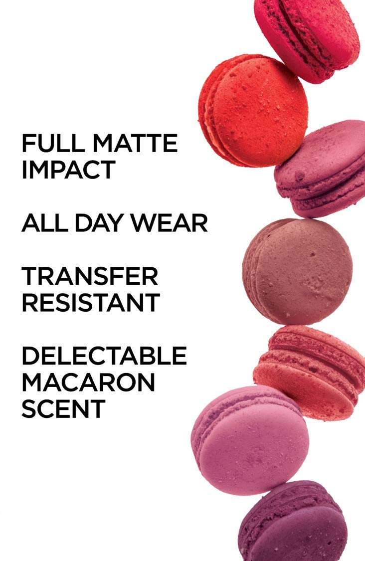L’Oréal Paris Makeup Infallible Pro Matte Les Macarons Scented Matte Liquid Lipstick, Highly Pigmented, Longwear, Waterproof and Smudge Proof, Guava Gush, 0.21 fl; oz.