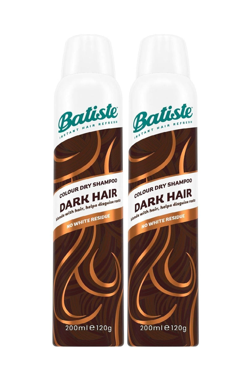 Batiste Dry Shampoo, Dark Hair, Refresh Hair and Absorb Oil Between Washes, Waterless Shampoo for Added Hair Texture and Body, 6.73 OZ Dry Shampoo Bottle, Pack of 2