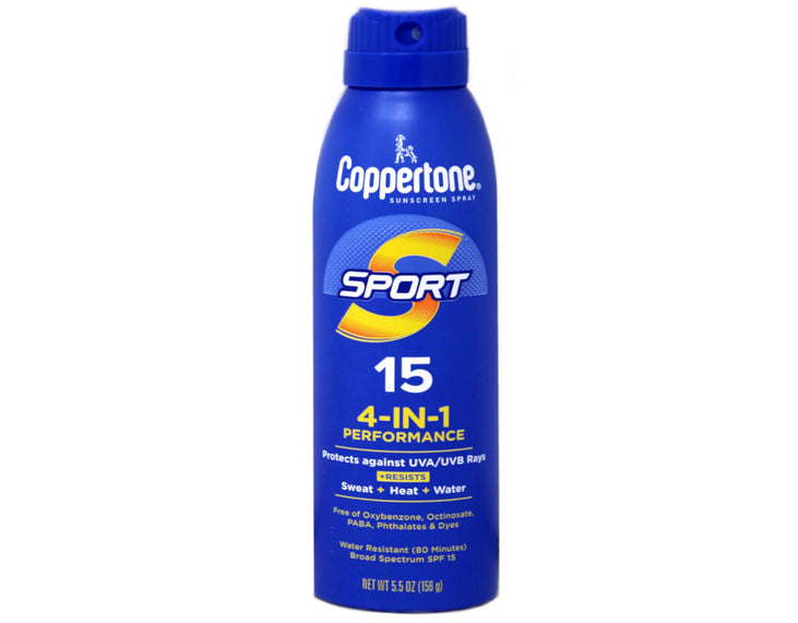 Coppertone Sport Continuous Spray Sunscreen SPF 15 - 5.5 oz, Pack of 4