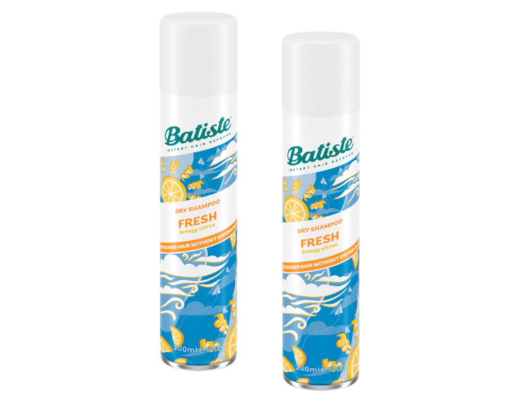 Batiste Instant Hair Refresh Dry Shampoo, BREEZY CITRUS, Fresh - 200ml/120g (Pack of 2)