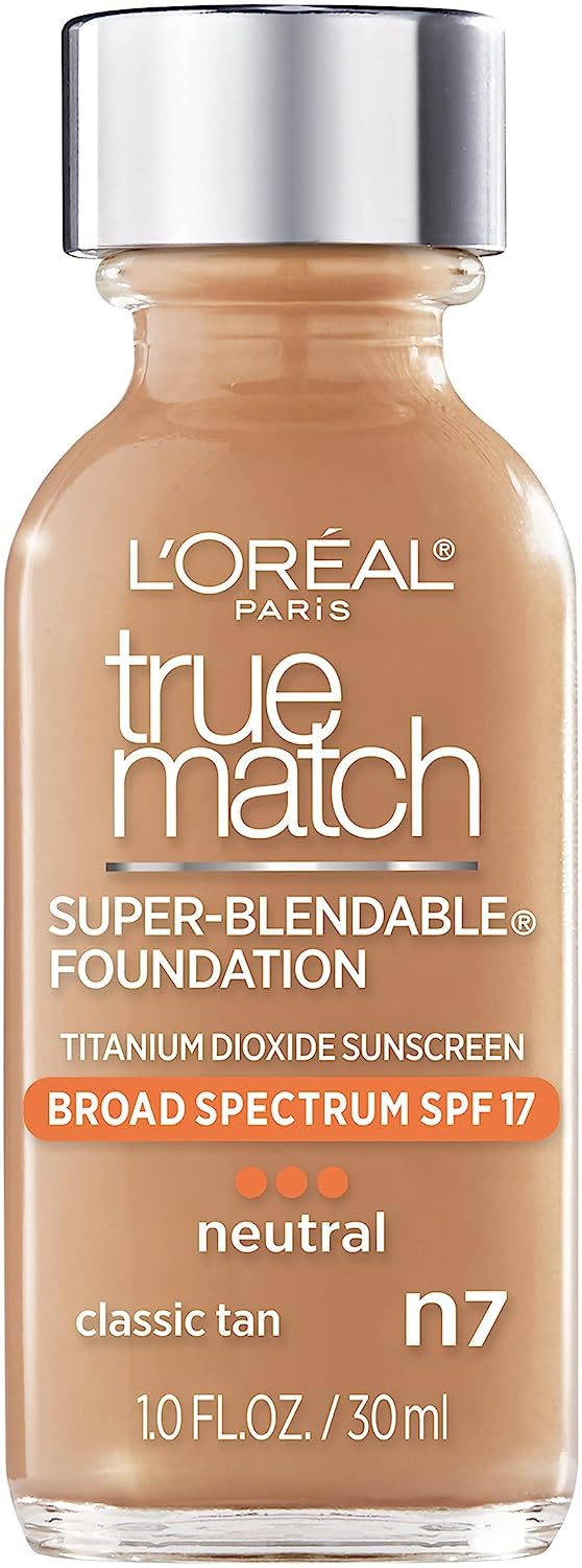 Loreal Paris Makeup True Match Super-Blendable Liquid Foundation - N7 Classic Tan 1 Fl Oz