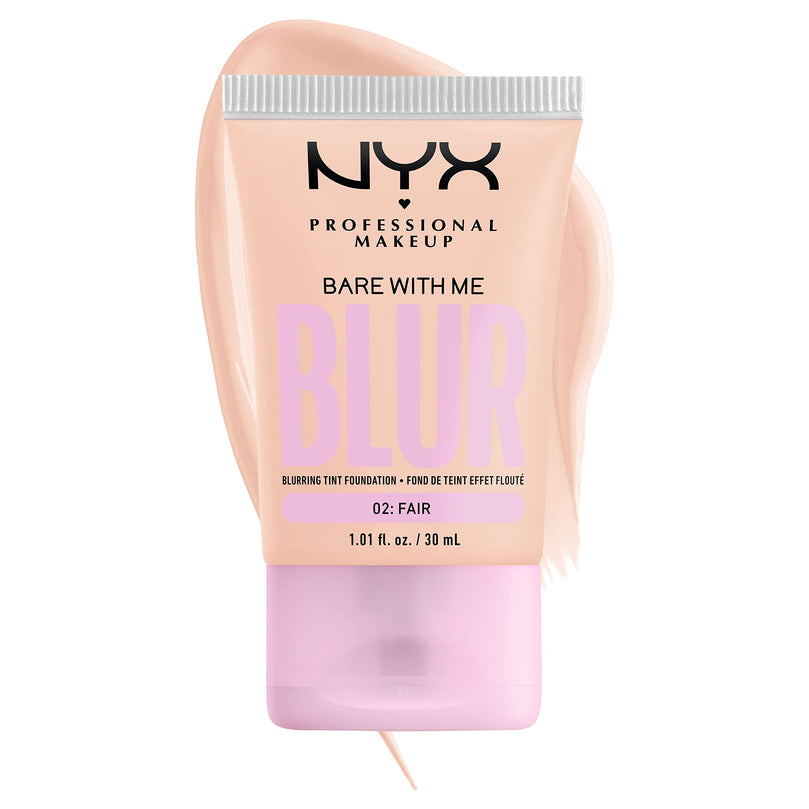 NYX PROFESSIONAL MAKEUP Bare With Me Blur Skin Tint Foundation Make Up with Matcha, Glycerin & Niacinamide - Fair
