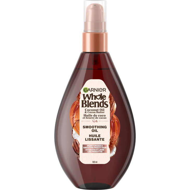 Garnier Whole Blends Smoothing Oil, Coconut Oil & Cocoa Butter Extracts 3.4 Fl Oz (1 Count)