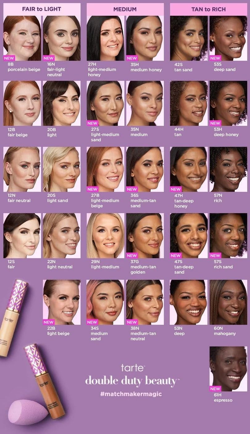 tarte shape tape full-coverage concealer - 47H tan-deep honey (tan to deep skin with warm, peach undertones)