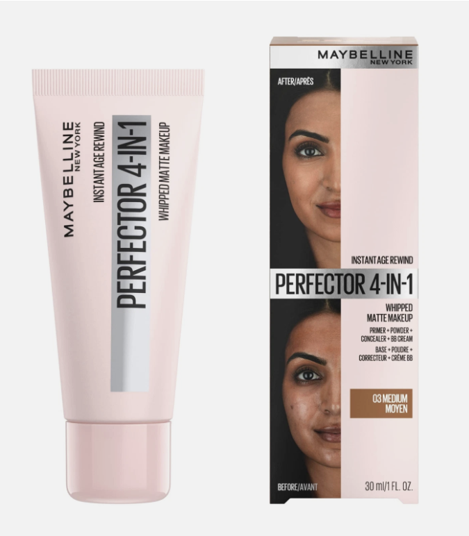 Maybelline Instant Age Rewind Instant Perfector 4-In-1 Matte Makeup, 03 Medium, 1 Count