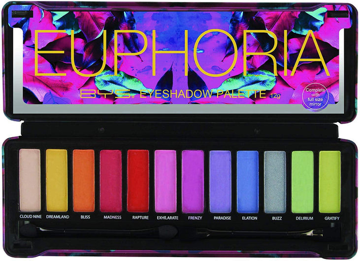BYS Euphoria Eyeshadow Palette Tin with Mirror and Applicator 12 Shades