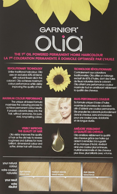 Garnier Olia Oil Powered Permanent Hair Color 10.0 Very Light Blonde (3 pack)