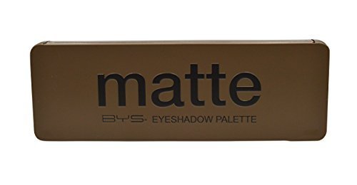 BYS 12 Shade Matte Eyeshadow Palette Tin Collection with Mirror, Double Ended Applicator and Blender, Nude and Smoke