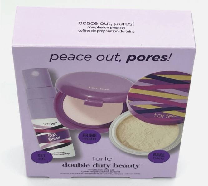 TARTE Double Duty Beauty Peace Out Pores 3 PIECE Complexion Prep Set