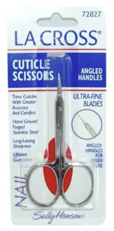 La Cross Sally Hansen CUTICLE NAIL SCISSORS 72827 ULTRA-FINE BLADES Angle Handle