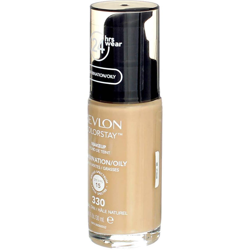 Revlon ColorStay Liquid Foundation Makeup, Matte Finish, Combination/Oily Skin, SPF 15, Natural Tan, 1 fl oz