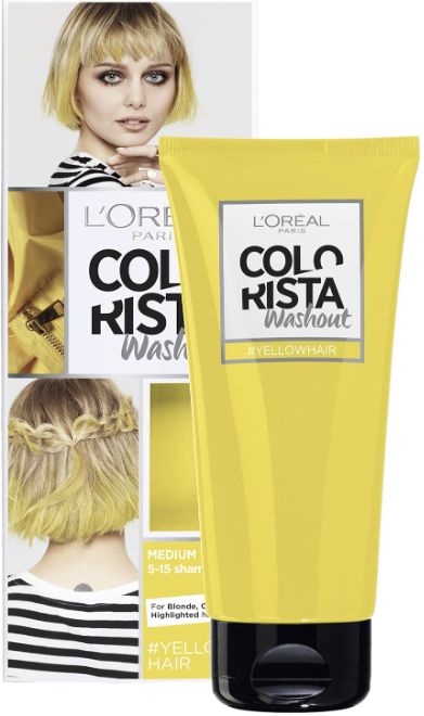 Loreal Paris Colorista Washout Neon Yellow Semi-Permanent Hair Dye 80ml (2 Pack)